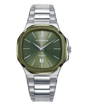 Reloj VICEROY Hombre Colección Laura Escanes de Acero Bicolor IP Verde con Caja Hexagonal y Esfera Verde 45111-67