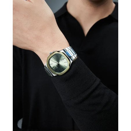 Reloj VICEROY Para Hombre - Colección LAURA ESCANES - Caja Hexagonal Bitono Acero IP Verde con Correa de Acero - 45111-67