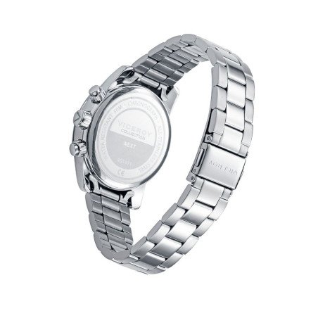 Reloj VICEROY NEXT Para Niño - Cronógrafo Correa y Caja de Acero Esfera Blanca/Azul - Incluye Pulsera Piel con Cruz - 401471-05
