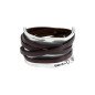 Pulsera UNOde50 - Diseño Irregular de Metal Bañado en Plata de Ley - Detalle Tiras de Cuero - TALLA L | PUL0227MARL Pulsera UNOde50 - Diseño Irregular de Metal Bañado en Plata de Ley - Detalle Tiras de Cuero - TALLA L | PUL0227MARL