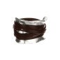Pulsera UNOde50 - Diseño Irregular de Metal Bañado en Plata de Ley - Detalle Tiras de Cuero - TALLA L | PUL0227MARL Pulsera UNOde50 - Diseño Irregular de Metal Bañado en Plata de Ley - Detalle Tiras de Cuero - TALLA L | PUL0227MARL