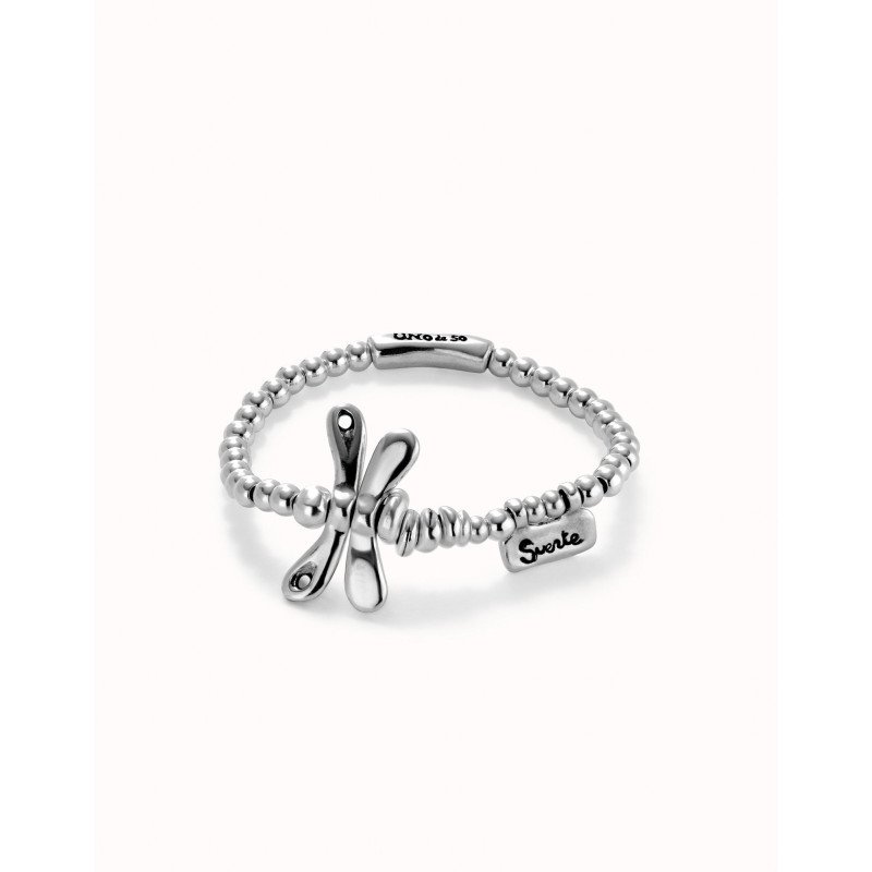 Pulsera Elástica UNOde50 Ser Rebelde - Cuentas con Libélula de Metal Baño en Plata de Ley - Mensaje Suerte | PUL2476MTL0000L Pulsera Elástica UNOde50 Ser Rebelde - Cuentas con Libélula de Metal Baño en Plata de Ley - Mensaje Suerte | PUL2476MTL0000L