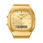 Reloj CASIO Vintage Unisex - Correa y Esfera de Acero IP Dorado - Pantalla Analógico-Digital - AQ-240EG-9AEF