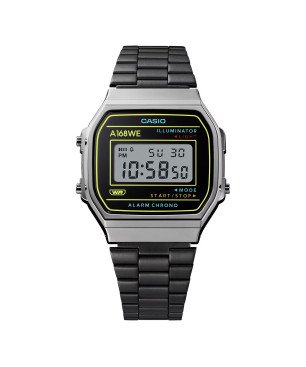 Reloj CASIO Vintage Unisex - Digital Iconic Series - Correa Acero IP Negro - A168WEHB-1AEF
