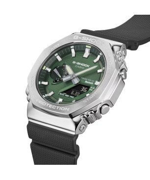 Reloj G-SHOCK Unisex – Metal Octogonal Tough Solar y Bluetooth® | 20 BAR | Correa Bio-Resina y Esfera Verde – GBM-2100A-1A3ER
