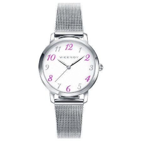 Reloj VICEROY Infantil de Acero Plateado con Malla Milanesa y Esfera Blanca 42322-05