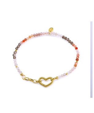 Pulsera VICEROY Para Mujer - Corazón Plata de Primera Ley Bañado en Oro y Piedras Sintéticas | 13262P100-94
