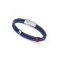 Pulsera VICEROY Para Hombre - Doble Trenza de Piel Azul y Negro con Detalles de Acero | 75426P01013