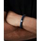 Pulsera VICEROY Para Hombre - Doble Trenza de Piel Azul y Negro con Detalles de Acero | 75426P01013