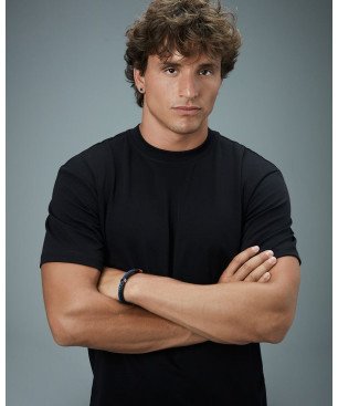 Pulsera VICEROY Para Hombre - Doble Trenza de Piel Azul y Negro con Detalles de Acero | 75426P01013