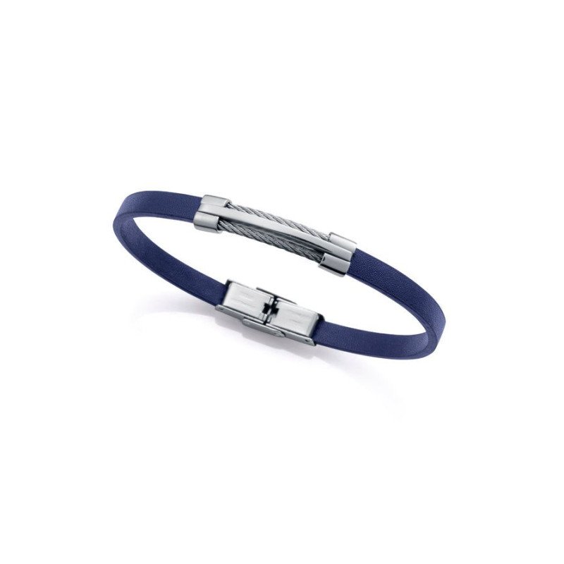 Pulsera VICEROY Para Hombre - Piel Azul con Detalle Placa Central de Acero | 75402P01013 Pulsera VICEROY Para Hombre - Piel Azul con Detalle Placa Central de Acero | 75402P01013