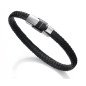 Pulsera VICEROY Para Hombre - Piel Negra con Cierre de Acero Plateado e IP Negro | 6097P09010