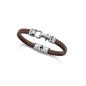 Pulsera VICEROY Para Hombre - Piel Trenzada Marrón con Detalle Central de Acero | 14300P01011 Pulsera VICEROY Para Hombre - Piel Trenzada Marrón con Detalle Central de Acero | 14300P01011