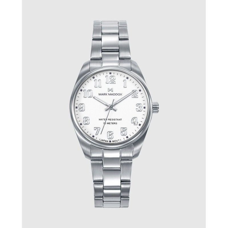 Reloj MARK MADDOX Para Mujer - Caja y Brazalete de Acero Plateado con Esfera Blanca | MM1032-05