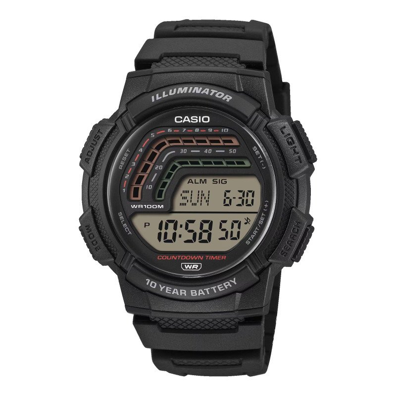 Reloj Casio Para Hombre - Digital Deportivo Correa Negra - Sumergible (10 BAR) - Retroiluminación LED - WS-1800-1AVEF
