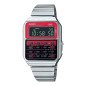 Reloj CASIO Unisex - Calculadora Vintage 70s - Rojo/Negro con Correa de Acero - CA-500WE-4BEF