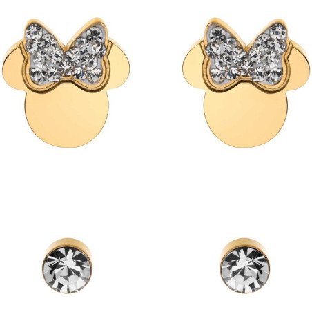Pendientes Disney S600149YRWL-B.CJ Minnie Circonitas Acero Dorado