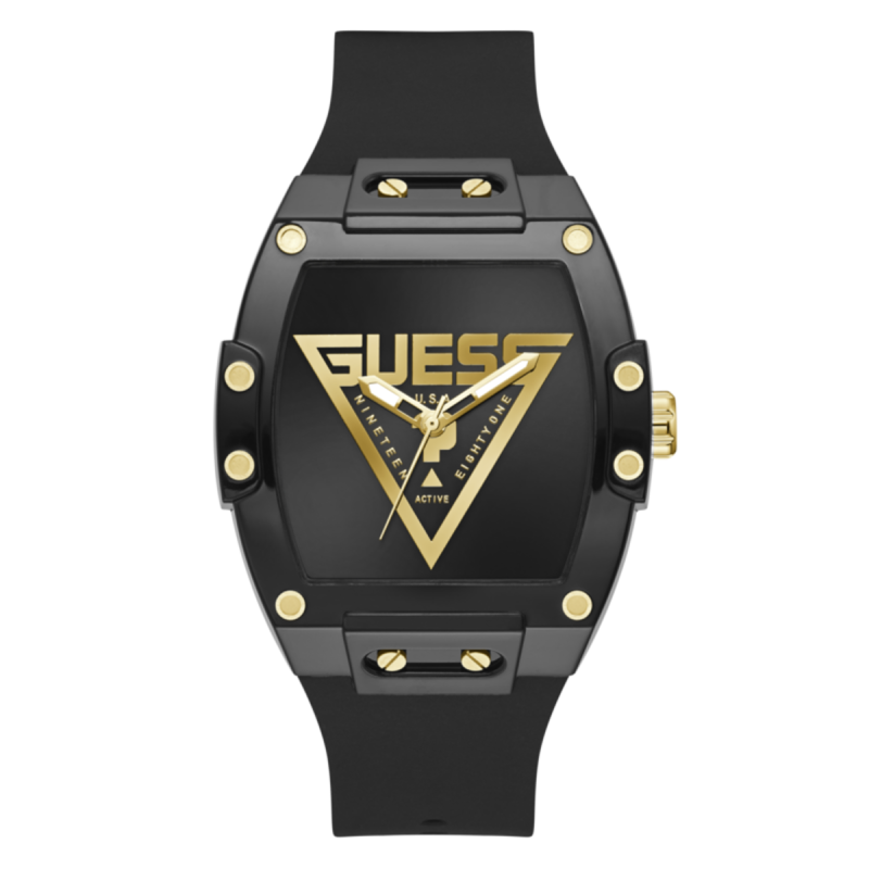 Reloj Guess Hombre Phoenix Negro Silicona 41.5mm Cuarzo Analógico GW1072G2