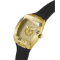 Reloj GUESS Phoenix Hombre - Brazalete de Silicona Negra - Esfera Dorada Champagne con León | 5 ATM | GW1066G2