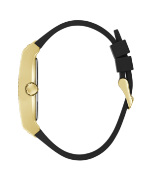 Reloj GUESS Phoenix Hombre - Brazalete de Silicona Negra - Esfera Dorada Champagne con León | 5 ATM | GW1066G2