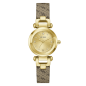 Reloj GUESS Ginger Mujer - Brazalete de Piel Marrón Estampado - Caja y Esfera de Acero Dorado Champagne | 3 ATM | GW1021L2