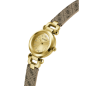 Reloj GUESS Ginger Mujer - Brazalete de Piel Marrón Estampado - Caja y Esfera de Acero Dorado Champagne | 3 ATM | GW1021L2