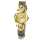 Reloj GUESS Ginger Mujer - Brazalete de Piel Marrón Estampado - Caja y Esfera de Acero Dorado Champagne | 3 ATM | GW1021L2