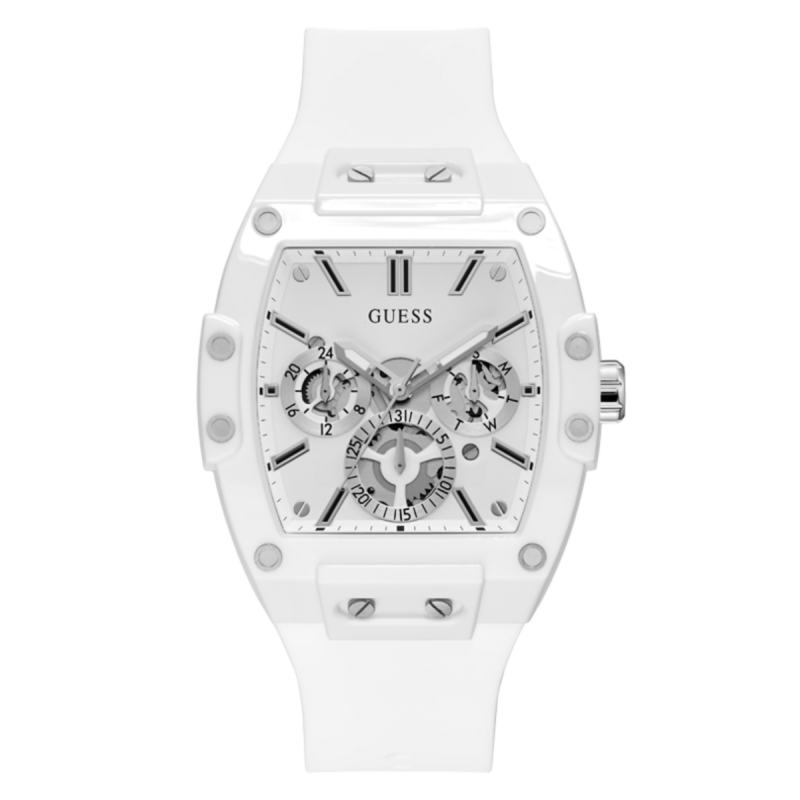 Reloj Guess Hombre Phoenix Blanco Multifunción Silicona 43mm Cuarzo Analógico GW0203G2