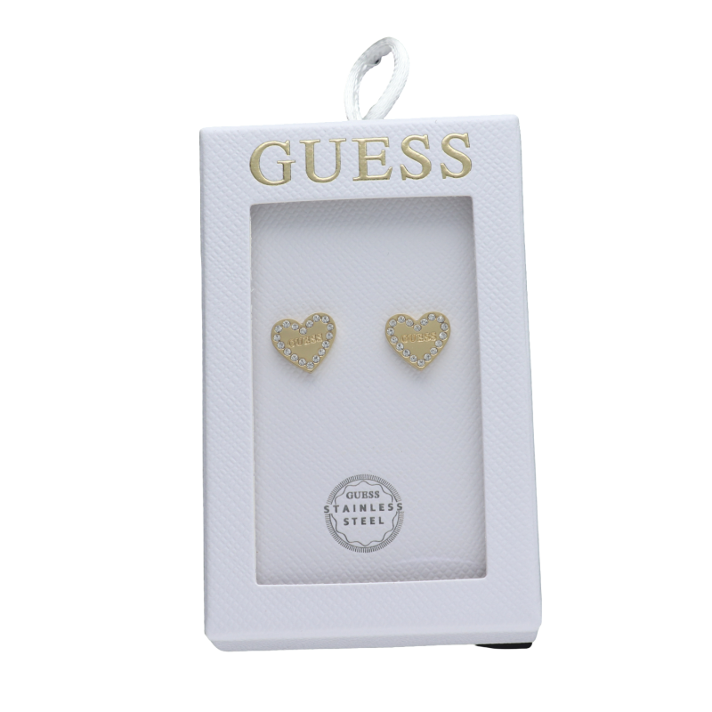 Pendientes GUESS Mujer TOC-HEART Corazón Dorado Acero Inoxidable Cristales Brillantes Logotipo Grabado JOBE06001JWYGT-U Pendientes GUESS Mujer TOC-HEART Corazón Dorado Acero Inoxidable Cristales Brillantes Logotipo Grabado JOBE06001JWYGT-U