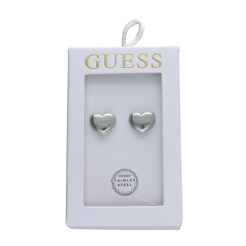 Pendientes GUESS Mujer TOC-HEART Corazón Plateado Acero Inoxidable Logotipo Grabado Los Angeles JOBE06004JWRHT-U Pendientes GUESS Mujer TOC-HEART Corazón Plateado Acero Inoxidable Logotipo Grabado Los Angeles JOBE06004JWRHT-U