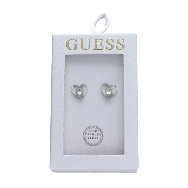 Pendientes GUESS Mujer TOC-HEART & CRYSTAL Corazón Plateado Acero Inoxidable Texturizado Cristal Solitario JOBE06005JWRHT-U Pendientes GUESS Mujer TOC-HEART & CRYSTAL Corazón Plateado Acero Inoxidable Texturizado Cristal Solitario JOBE06005JWRHT-U