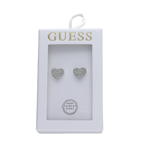 Pendientes GUESS Mujer TOC-HEART Corazón Plateado Acero Inoxidable con Pedrería - JOBE06007JWRHT-U