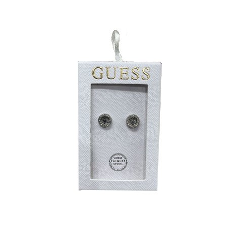 Pendientes GUESS Mujer TOC-CRYSTAL & HEART Corazón Plateado Acero Inoxidable Cristal Solitario JOBE06000JWRHT-U
