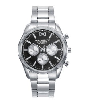 Reloj MARK MADDOX Para Hombre - Cronógrafo con Caja y Brazalete de Acero y Esfera Negra - Sumergible (100) | HM0151-57