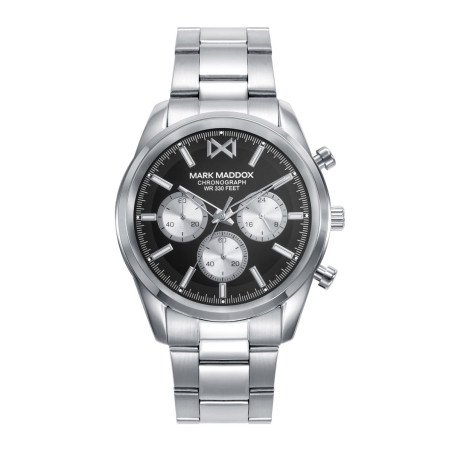 Reloj MARK MADDOX Para Hombre - Cronógrafo con Caja y Brazalete de Acero y Esfera Negra - Sumergible (100) | HM0151-57