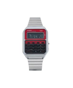 Reloj CASIO Unisex - Calculadora Vintage 70s - Rojo/Negro con Correa de Acero - CA-500WE-4BEF
