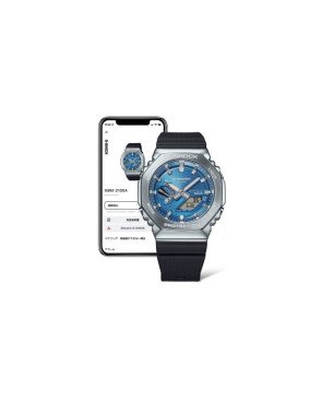 Reloj G-SHOCK Unisex – Metal Premium, Bluetooth® y Tough Solar | 20 BAR | Correa Bio-Resina y Esfera Azul – GBM-2100A-2BER