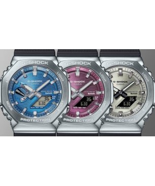 Reloj G-SHOCK Unisex – Metal Premium, Bluetooth® y Tough Solar | 20 BAR | Correa Bio-Resina y Esfera Azul – GBM-2100A-2BER