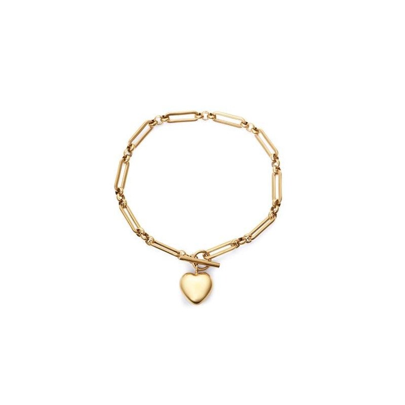 Pulsera VICEROY Para Mujer - Cadena de Eslabones con Charm de Corazón - Acero IP Dorado - 75396P01012
