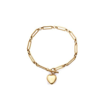 Pulsera VICEROY Para Mujer - Cadena de Eslabones con Charm de Corazón - Acero IP Dorado - 75396P01012
