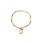 Pulsera VICEROY Para Mujer - Cadena de Eslabones con Charm de Corazón - Acero IP Dorado - 75396P01012
