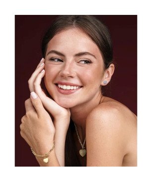 Pulsera VICEROY Para Mujer - Cadena de Eslabones con Charm de Corazón - Acero IP Dorado - 75396P01012