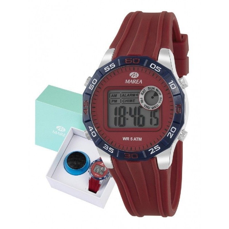 Reloj MAREA Niños - Comunión Digital Esfera y Correa Roja - Caja de Acero - 5 ATM - Altavoz Bluetooth de Regalo - B35383/5 Reloj MAREA Niños - Comunión Digital Esfera y Correa Roja - Caja de Acero - 5 ATM - Altavoz Bluetooth de Regalo - B35383/5