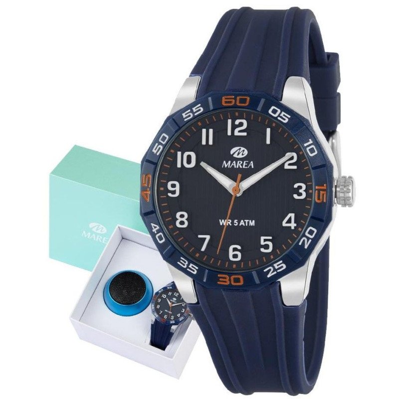 Reloj MAREA Niños - Comunión Analógico Esfera y Correa Azul - Caja de Acero - 5 ATM - Altavoz Bluetooth de Regalo - B35384/2 Reloj MAREA Niños - Comunión Analógico Esfera y Correa Azul - Caja de Acero - 5 ATM - Altavoz Bluetooth de Regalo - B35384/2