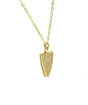 Collar SEVILLA F.C. de Plata Chapada en Oro con Escudo y Circonitas CJ1020C