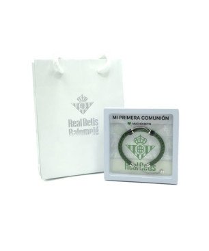 Pulsera REAL BETIS BALOMPIÉ de Cuero Trenzado Verde con Placa de Acero Grabada CJ5030AT