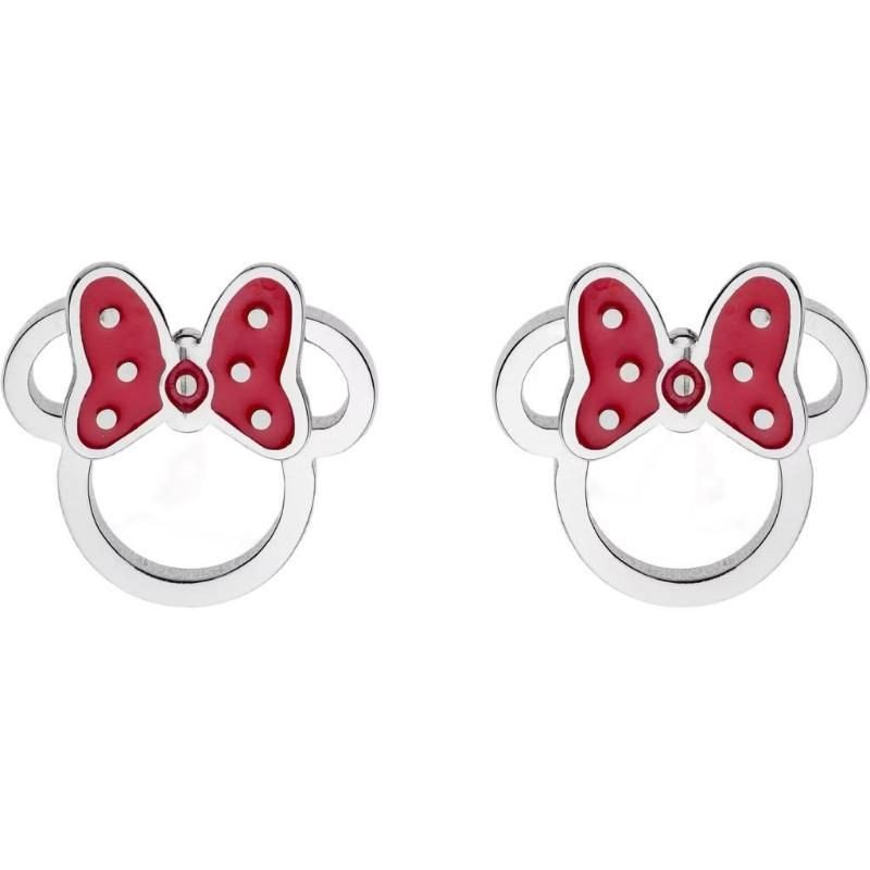 Pendientes de Botón DISNEY Niña - Silueta Minnie Acero Plateado e IP Rojo - E600191NRL.CJ