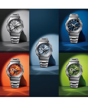 Reloj G-SHOCK Hombre - Analógico-Digital Bisel Octogonal Metalizado y Esfera Naranja - Resistente al Agua 20 BAR | GM-2110D-4AER