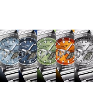 Reloj G-SHOCK Hombre - Analógico-Digital Bisel Octogonal Metalizado y Esfera Naranja - Resistente al Agua 20 BAR | GM-2110D-4AER