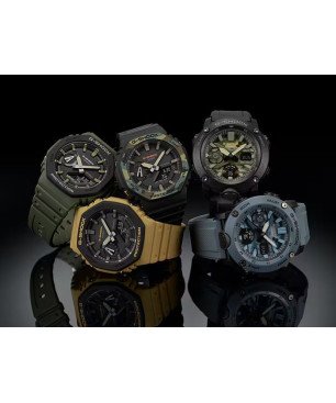 Reloj G-SHOCK Hombre - Analógico-Digital Correa y Esfera Negra con Bisel Camuflaje - Resistente al Agua 20 BAR | GA-2100SU-1AER